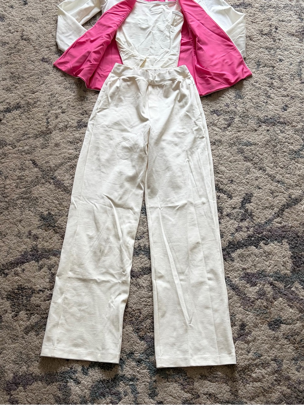Custom On The Dance Floor Boutique Pink and White Suit Blazer Dance Costume - Picture 6 of 10